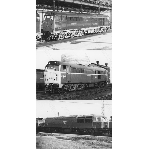 65 - Railway. Modern Traction. A good collection of approx. 180, black and white, mostly postcard sized p... 