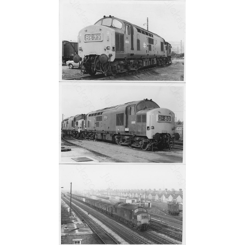 66 - Railway. Modern Traction. A good collection of approx. 185, black and white, mostly postcard sized p... 