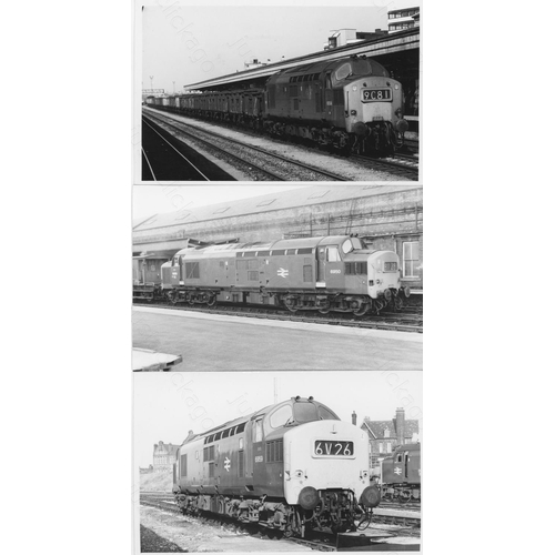 66 - Railway. Modern Traction. A good collection of approx. 185, black and white, mostly postcard sized p... 