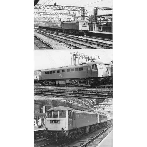 67 - Railway. Modern Traction. A good collection of approx. 130, black and white, mostly postcard sized p... 