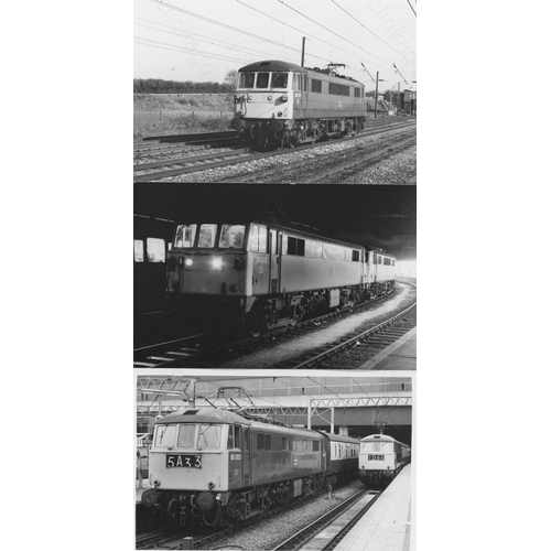 67 - Railway. Modern Traction. A good collection of approx. 130, black and white, mostly postcard sized p... 