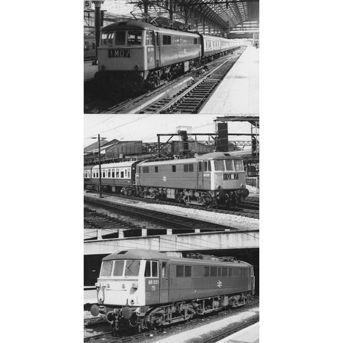 67 - Railway. Modern Traction. A good collection of approx. 130, black and white, mostly postcard sized p... 