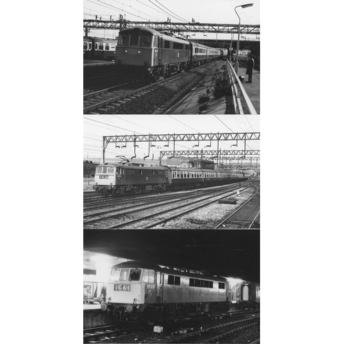 67 - Railway. Modern Traction. A good collection of approx. 130, black and white, mostly postcard sized p... 