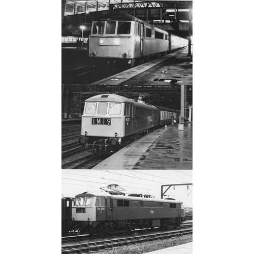 67 - Railway. Modern Traction. A good collection of approx. 130, black and white, mostly postcard sized p... 