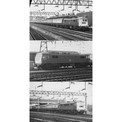 67 - Railway. Modern Traction. A good collection of approx. 130, black and white, mostly postcard sized p... 