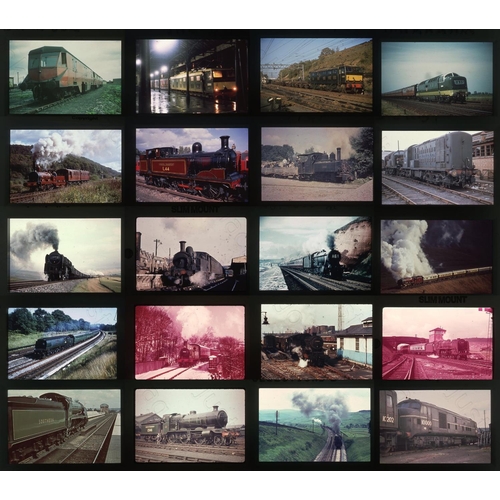 79 - Railway. BR Steam and Diesel and Electric. A slide case containing approx. 300 x 35mm, DUPLICATE, co... 