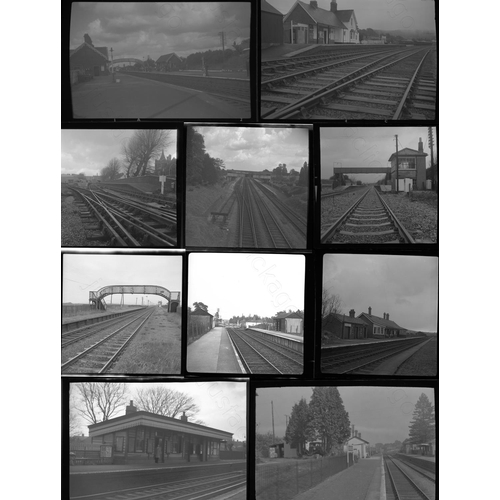 9 - Railway. Infrastructure. A collection of approx. 80 x 35mm and medium format, individual, black and ... 