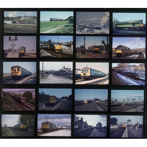 283 - Railway. Modern Traction with some BR Steam and infrastructure. A slipcase slide album with approx. ... 