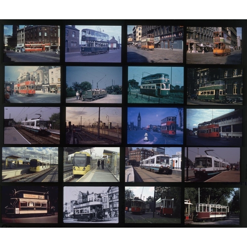 286 - Railway. Trams. A slipcase slide album with approx. 450 x 35mm, mostly original colour slides (1990'... 