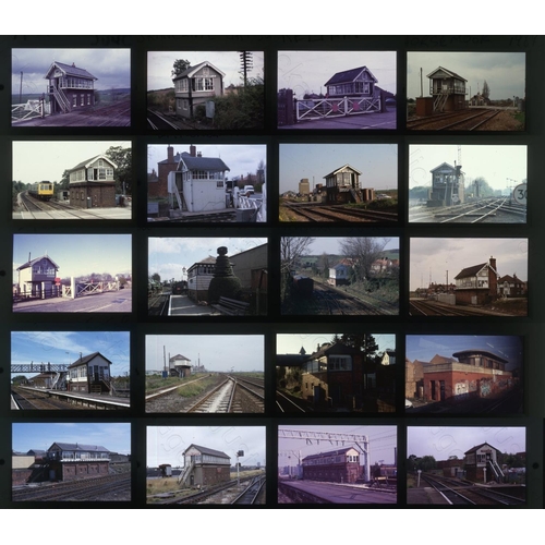 442 - Railway. Infrastructure - Signal Boxes. A collection of approx. 100 x 35mm, colour slides, on mixed ... 