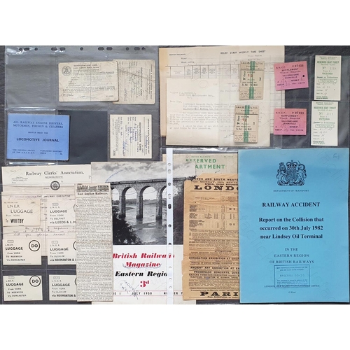 Railway. Paper Railwayana. A selection of British Railways and LNER ...