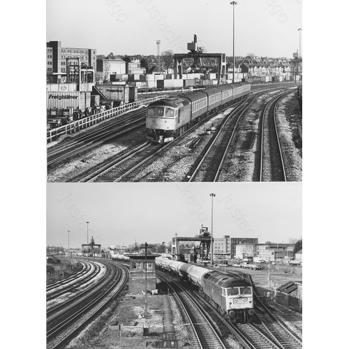 50 - Railway. Modern Traction. A fine collection of approx. 95 original black & white, prints by John Vau...