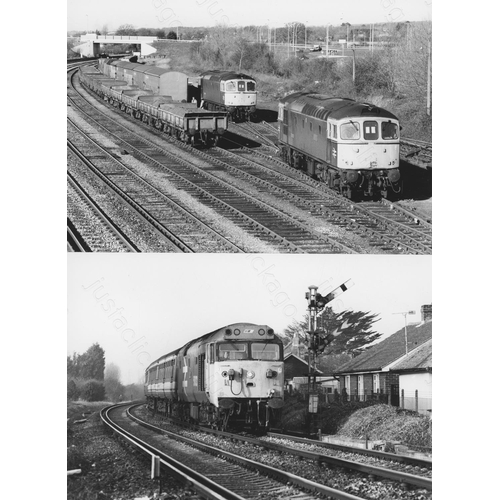 51 - Railway. Modern Traction. A fine collection of approx. 90 original black & white, prints by John Vau...