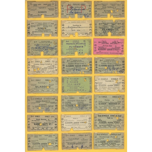 53 - Railway Tickets. A collection of 48, B.R. Edmondson card tickets. The tickets are presented on an A4...