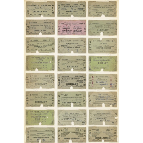 54 - Railway Tickets. A collection of 48, B.R. Edmondson card tickets. The tickets are presented on an A4...