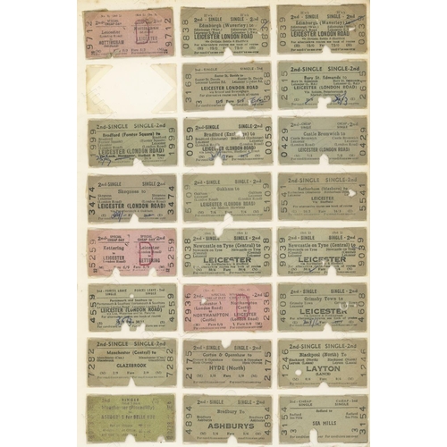 55 - Railway Tickets. A collection of 47, B.R. Edmondson card tickets. The tickets are presented on an A4...