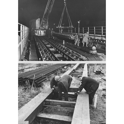 59 - Railway. Infrastructure. A fine collection of approx. 95, black and white prints, in various sizes, ...