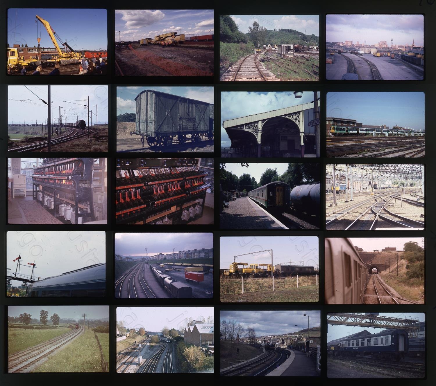 Railway. Infrastructure. A slide case with approx. 108 x 35mm, colour ...