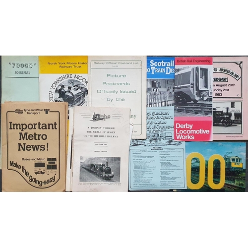 129 - Railway. Books & Magazines. A collection of sixteen Railway softback booklets and leaflets, with som... 