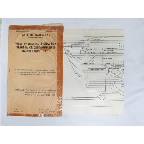 150 - Railway. A B.R. London Midland Region notice. West Hampstead Signal Box Stage 1A Cricklewood New Mai... 