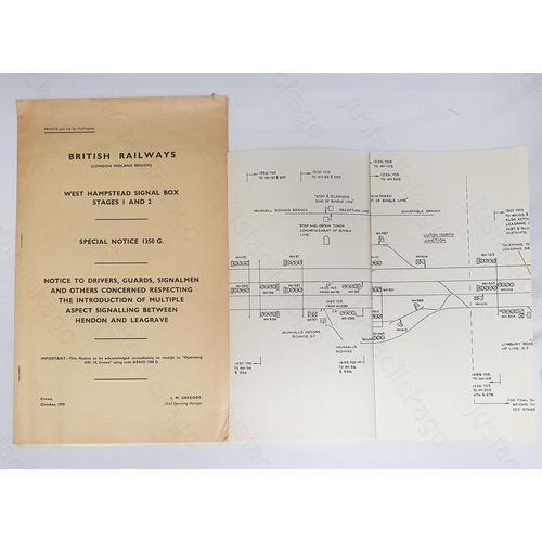 151 - Railway. A B.R. London Midland Region notice. West Hampstead Signal Box Stages 1 & 2. 1979. With goo... 