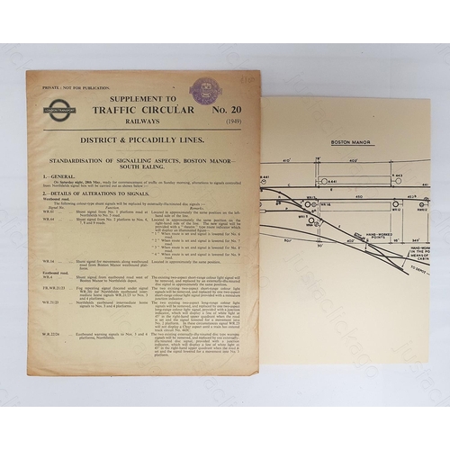 154 - Railway. A London Transport Supplement to Traffic Circular Railways. No 20, District & Piccadilly Li... 