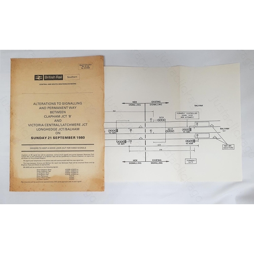 157 - Railway. A B.R. Southern Region notice. No 1E, signalling alterations between Clapham Jnt. and Victo... 