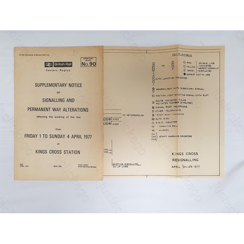 163 - Railway. A B.R. Eastern Region Supplementary Notice of Signalling and Permanent Way Alterations ar K... 