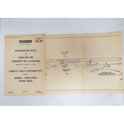 164 - Railway. A B.R. Eastern Region Supplementary Notice of Signalling and Permanent Way Alterations. Hor... 
