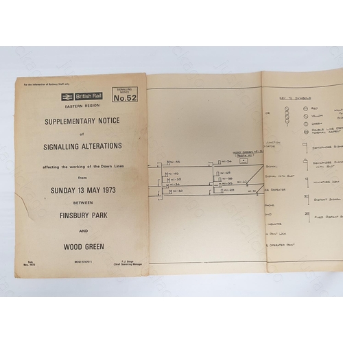 165 - Railway. A B.R. Eastern Region Supplementary Notice of Signalling and Permanent Way Alterations betw... 