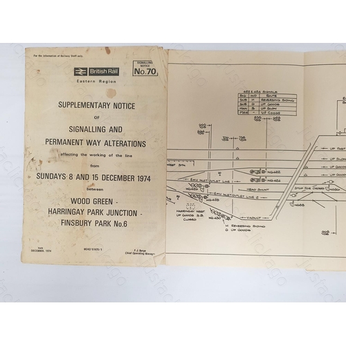166 - Railway. A B.R. Eastern Region Supplementary Notice of Signalling and Permanent Way Alterations. Woo... 