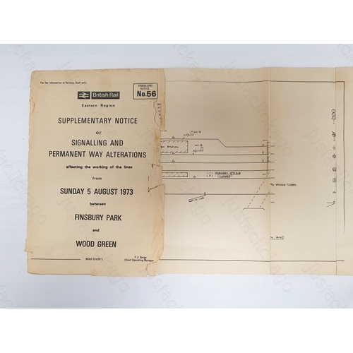 169 - Railway. A B.R. Eastern Region Supplementary Notice of Signalling and Permanent Way Alterations. Fin... 