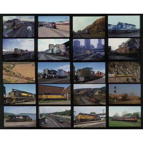 289 - Railway. Overseas Traction - U.S.A. A slide box with a good quality selection of approx. 950 x 35mm,... 