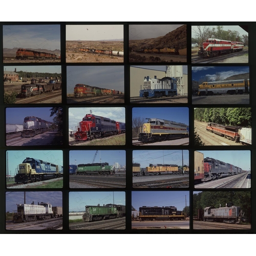 289 - Railway. Overseas Traction - U.S.A. A slide box with a good quality selection of approx. 950 x 35mm,... 
