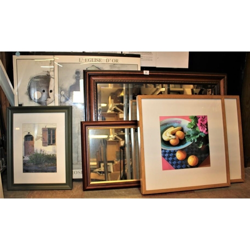 11 - @2 FRAMED MIRRORS & VARIOUS PICTURES