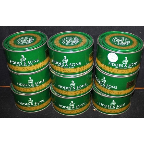 115 - 9 x 400ml FIDDES & SONS SUPREME WAX POLISH (RUGGER BROWN)