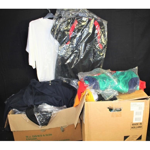 133 - 2 BOXES OF NEW CLOTHES - T-SHIRTS & POLO SHIRTS