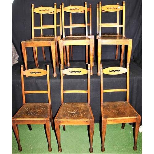 142 - 8 CHAIRS WITH PLYWOOD SEATS