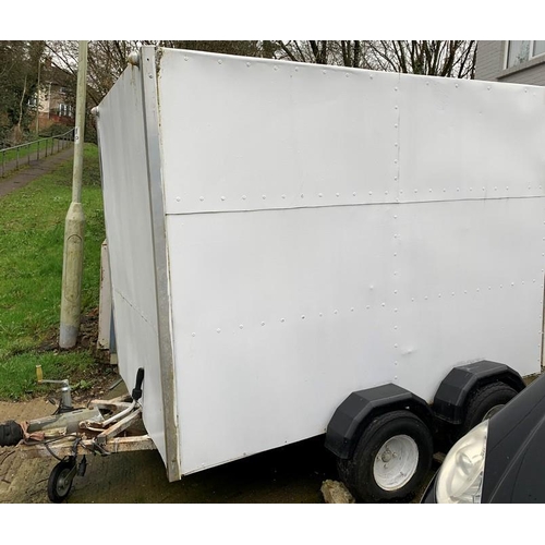 151 - WHITE PAINTED ENCLOSED TWIN WHEEL BASE TRAILER - WITHDRAWN