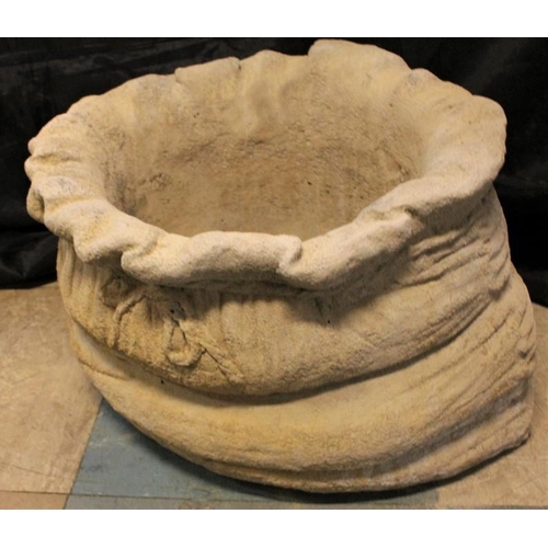 221 - LARGE STONEWORK SACK SHAPED PLANTER. OPTION OF LOT 222