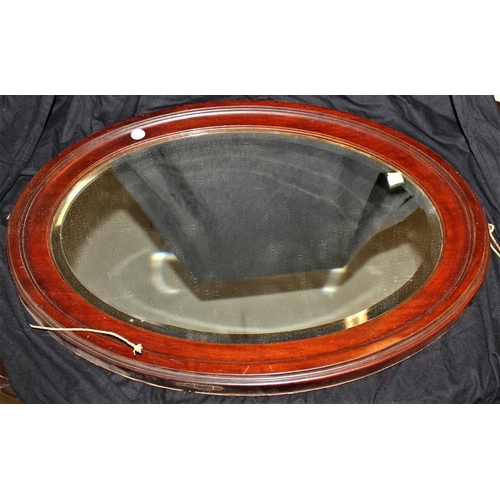 237 - OVAL MAHOGANY FRAMED MIRROR