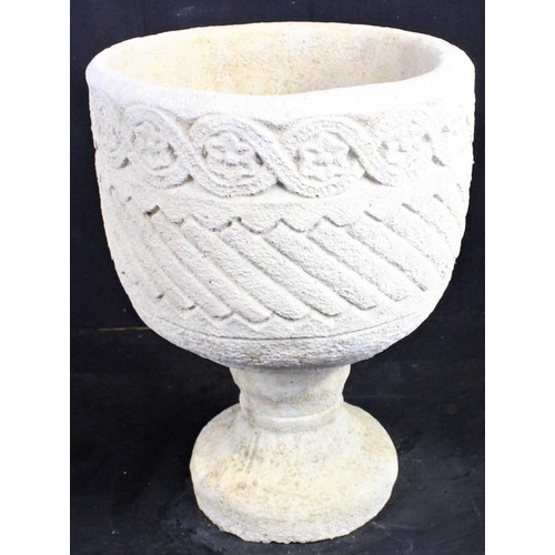 292 - CIRCULAR PLANTER DECORATED WITH AZTEC DESIGN ON CIRCULAR BASE. OPTION OF LOT 293