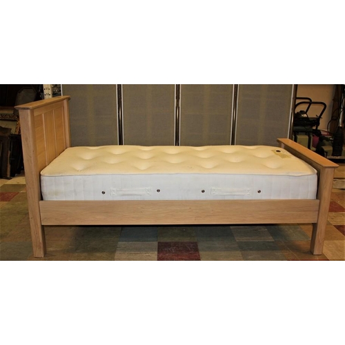 309 - FLAT PACKED LIGHT PINE SINGLE BED FRAME (NO MATTRESS)