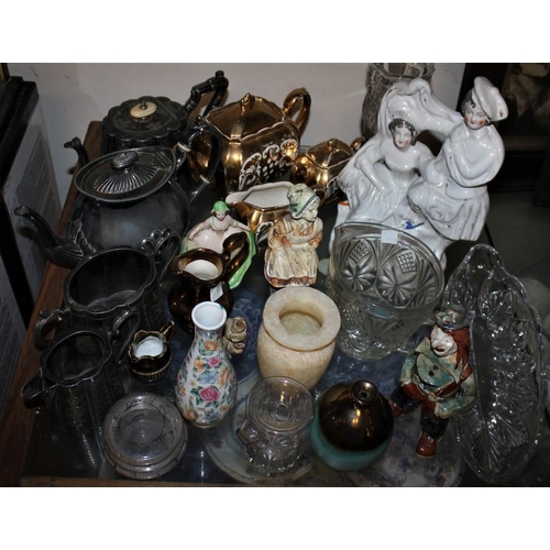 6 - MISC GOODS: LUSTRE WARE, GLASS, PLATED WARE, CHINA & POTTERY