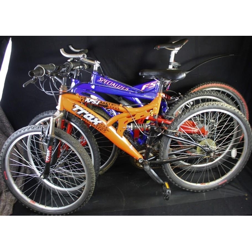 78 - @3 FULL SUSPENSION BIKES: TRAX TFSI, SPECIALIZED FSR & BARRACUDA 21 SPEED