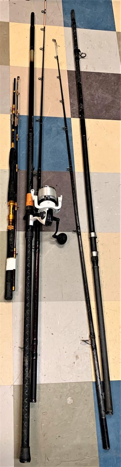 ABU GARCIA AMBASSADEUR FISHING ROD, FOX ENVOY SURF 13ft6 - CASTING WEIGHT  4-7oz, QUANTUM SMART SUR