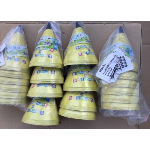 111 - BOX OF 144 INDIVIDUAL PACKS OF 16 BANANAS IN PYJAMAS PARTY NAPKINS & BOX  102 INDIVIDUAL PACKS OF BA... 