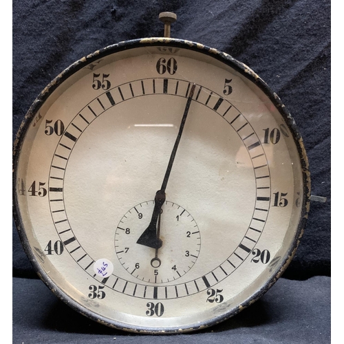 2 - TALL MANTLE CLOCK WITH KEYS, PAIR CANDLESTICKS & METAL SURROUND WIND UP CLOCK (GLASS CRACKED)