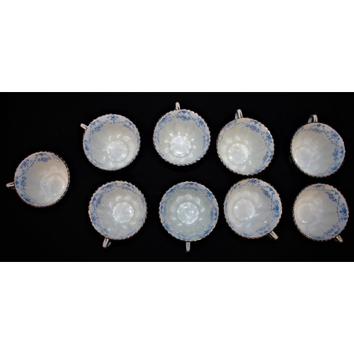 63 - 32 PIECES ROYAL ALBERT (2478) BLUE & WHITE PART TEAS SET COMPRISING 9 CUPS, 8 SAUCERS, 12 SIDE PLATE... 