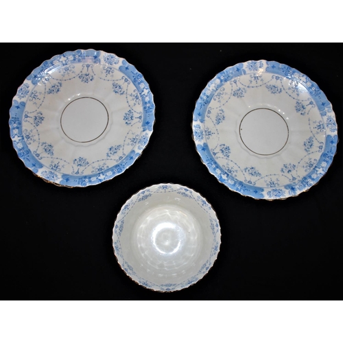 63 - 32 PIECES ROYAL ALBERT (2478) BLUE & WHITE PART TEAS SET COMPRISING 9 CUPS, 8 SAUCERS, 12 SIDE PLATE... 